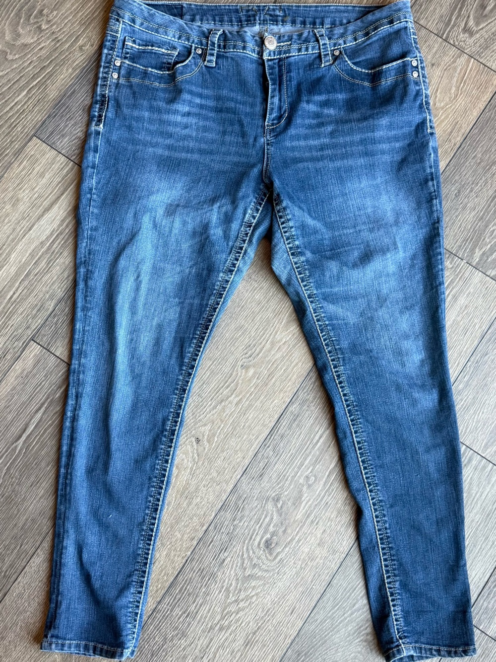 7 For All Mankind Luxe Women's Blue Skinny Jeans Size 20